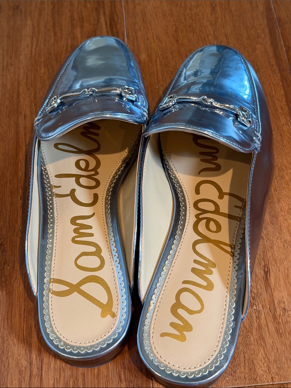 Sam Edelman Linnie Sky Metallic Loafers — Metallic Blue - Picture 3 of 4